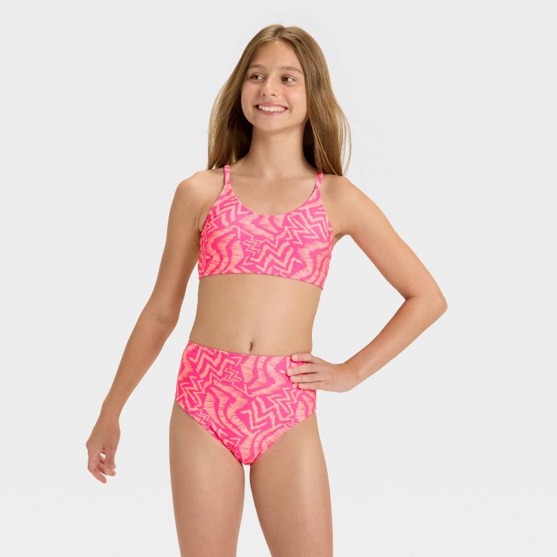 Girls' Zebra Bikini Set - art class™ Pink