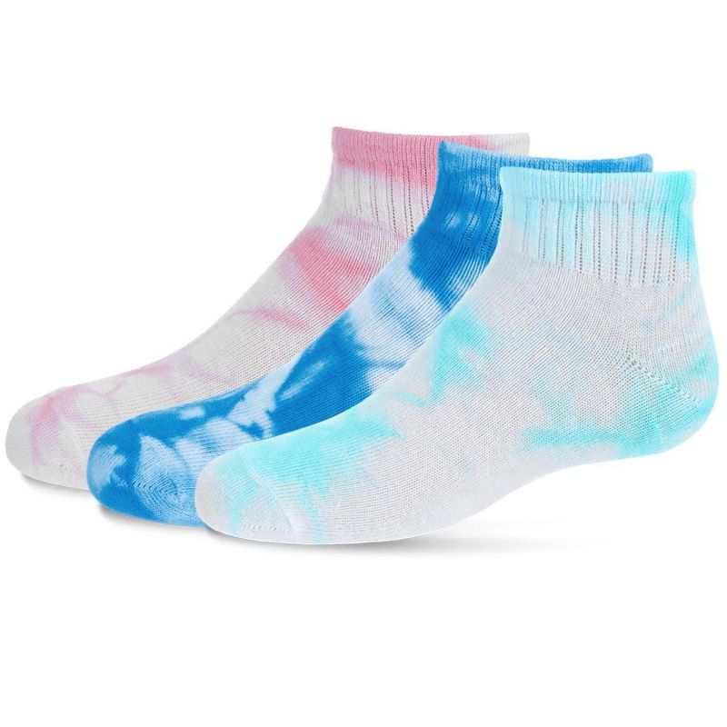 Memoi Tie Dye Mid-Cut Cotton Blend Socks 3-Pack