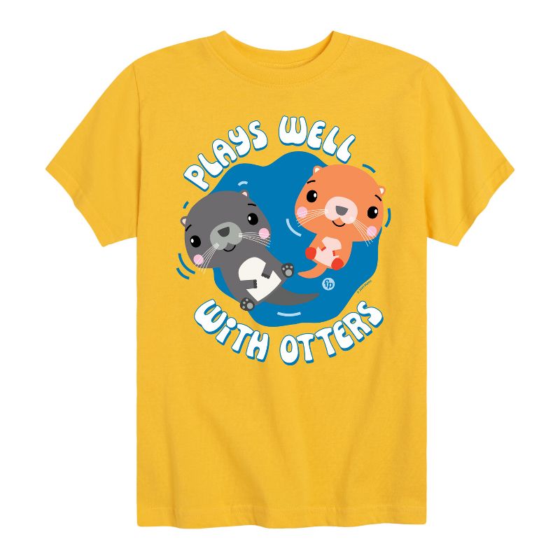 تي شيرت جرافيكي بأكمام قصيرة من فيشر برايس للأولاد - يُناسب ثعالب الماء