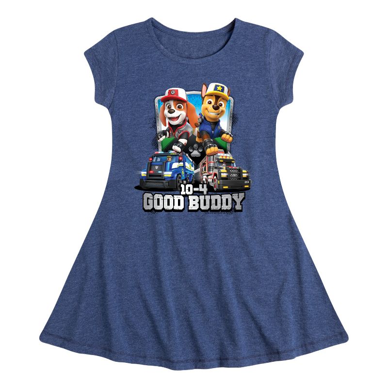 Girls' - Paw Patrol - Ten Four Good Buddy Fit & Flair Cap Sleeve Dress