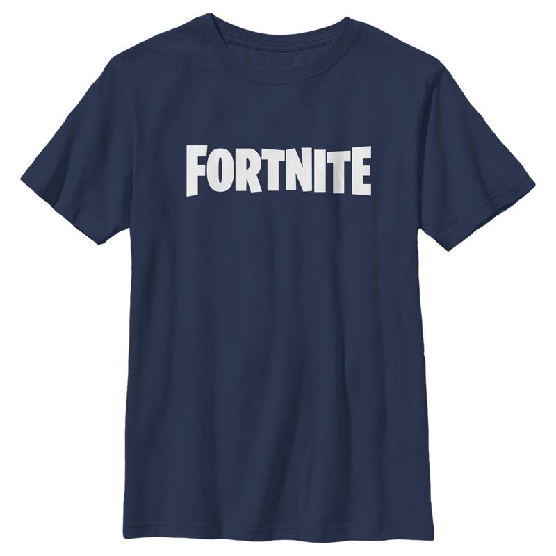 تي شيرت فورتنايت الكلاسيكي الأبيض للأولاد بشعار