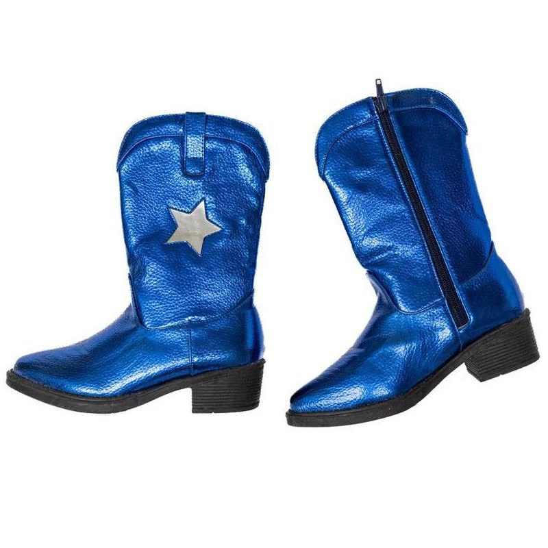 A Leading Role Premium Blue Metallic Boots