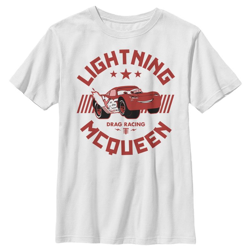 Boy's Cars Lightning McQueen Drag Racing T-Shirt