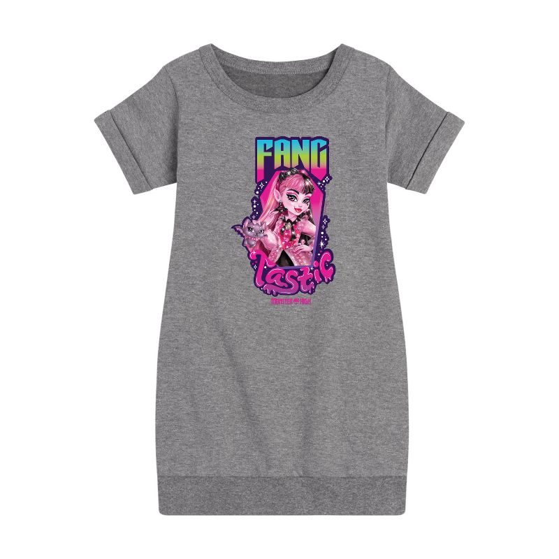 Girls' - Mattel - Draculaura Is Fangtastic Graphic Short Sleeve Fleece Dress