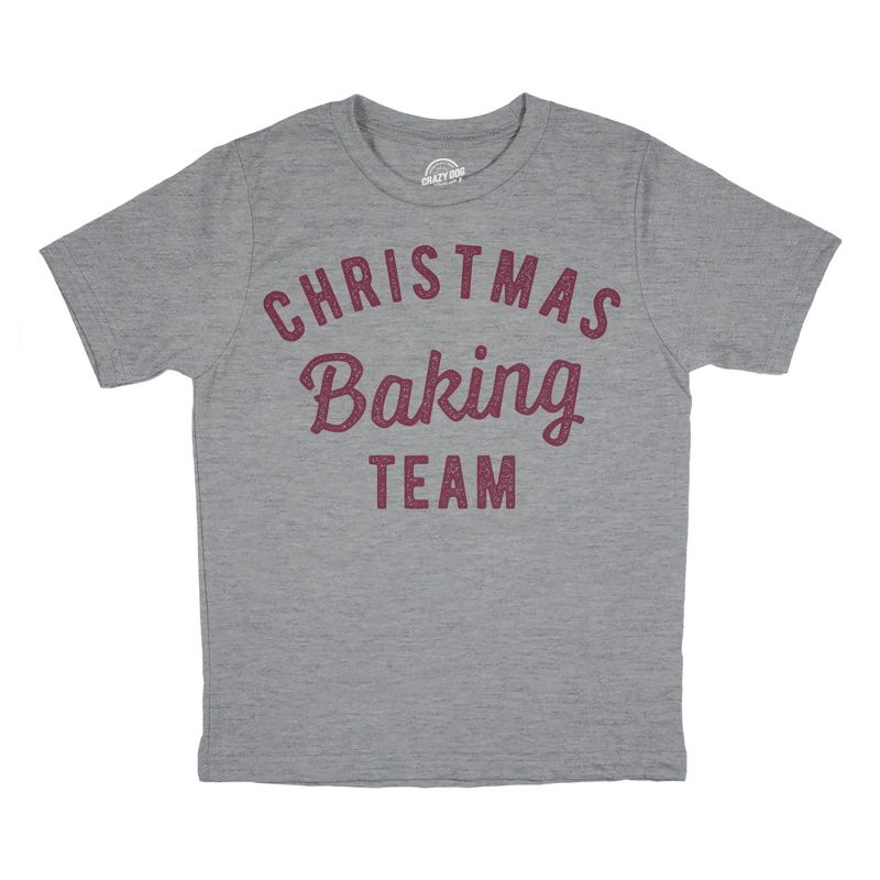 Youth Christmas Baking Team T Shirt Funny Xmas Party Family Novelty Graphic Tee For Kids - Crazy Dog Youth T Shirt