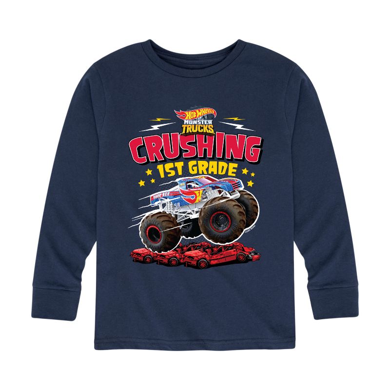 Boys' - Hot Wheels - Crushing 1st Grade Long Sleeve Graphic T-Shirt