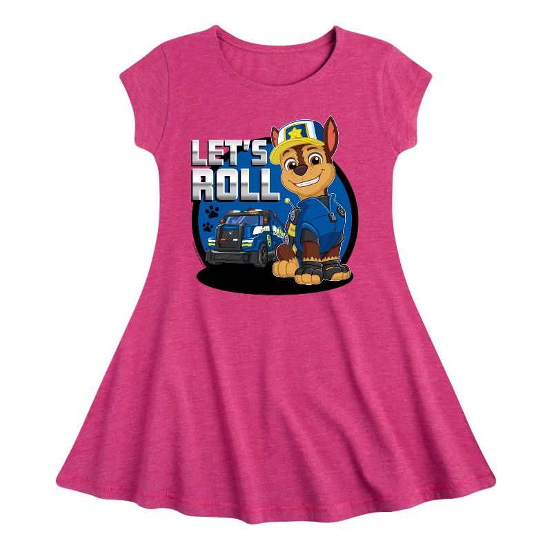 Girls' - Paw Patrol - Let's Roll Chase Fit & Flair Cap Sleeve Dress