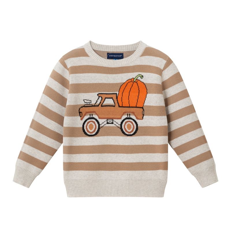 Andy & Evan Toddler Fall Striped Sweater with Truck