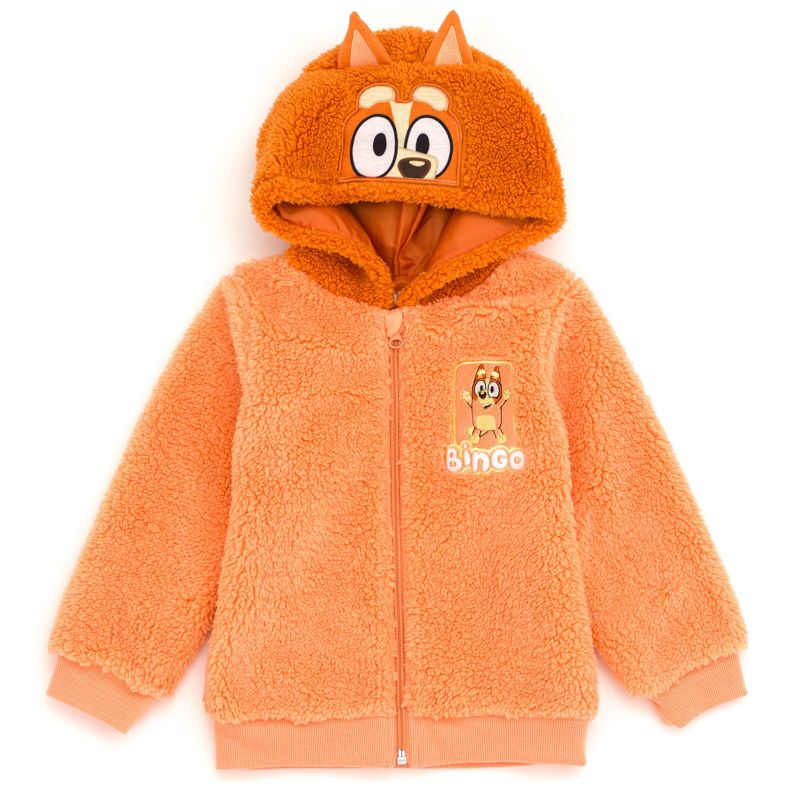 Bluey Faux Shearling Zip Up Cosplay Hoodie