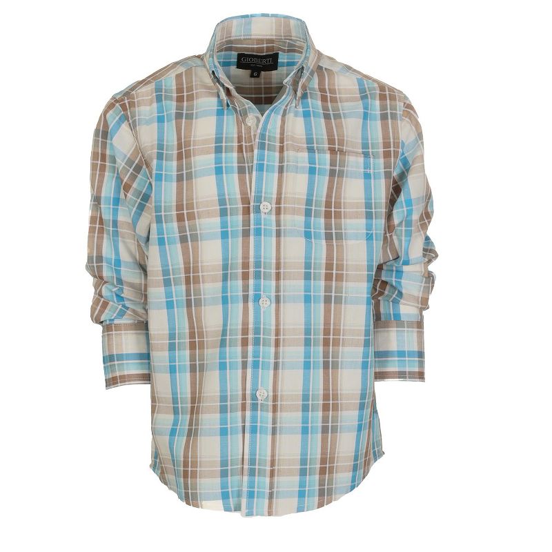 Gioberti Boy's Long Sleeve Button Down Plaid Checkered Shirt (Part 3)