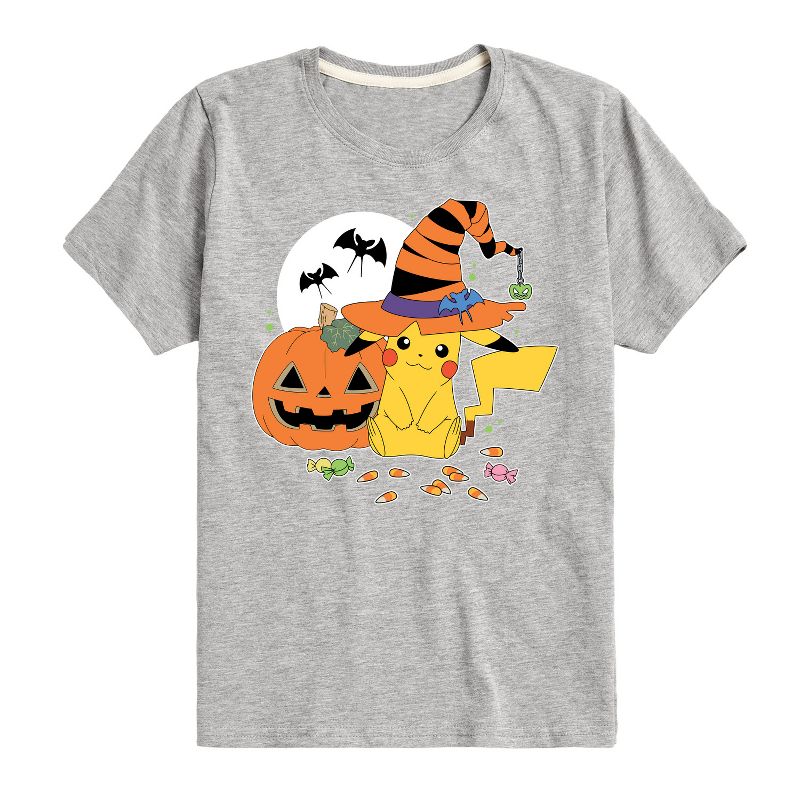 Boys' - Pokémon - Witch Pikachu With Candy Short Sleeve Graphic T-Shirt