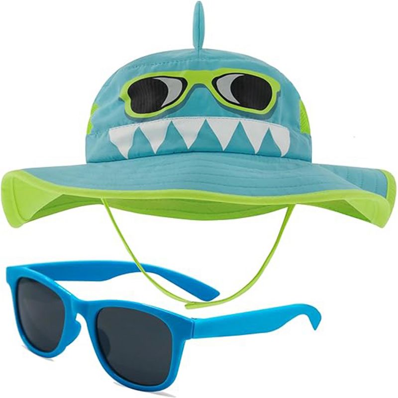 Kids Sun Hat for Girls & Boys with UV Protection - Toddler Beach Hat for Fishing Safari Play Hat with Sunglasses (2-7 Years)