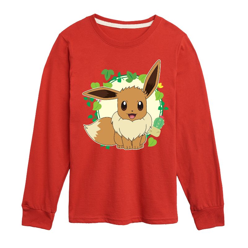 Boys' - Pokémon - Eevee Leaves Long Sleeve Graphic T-Shirt