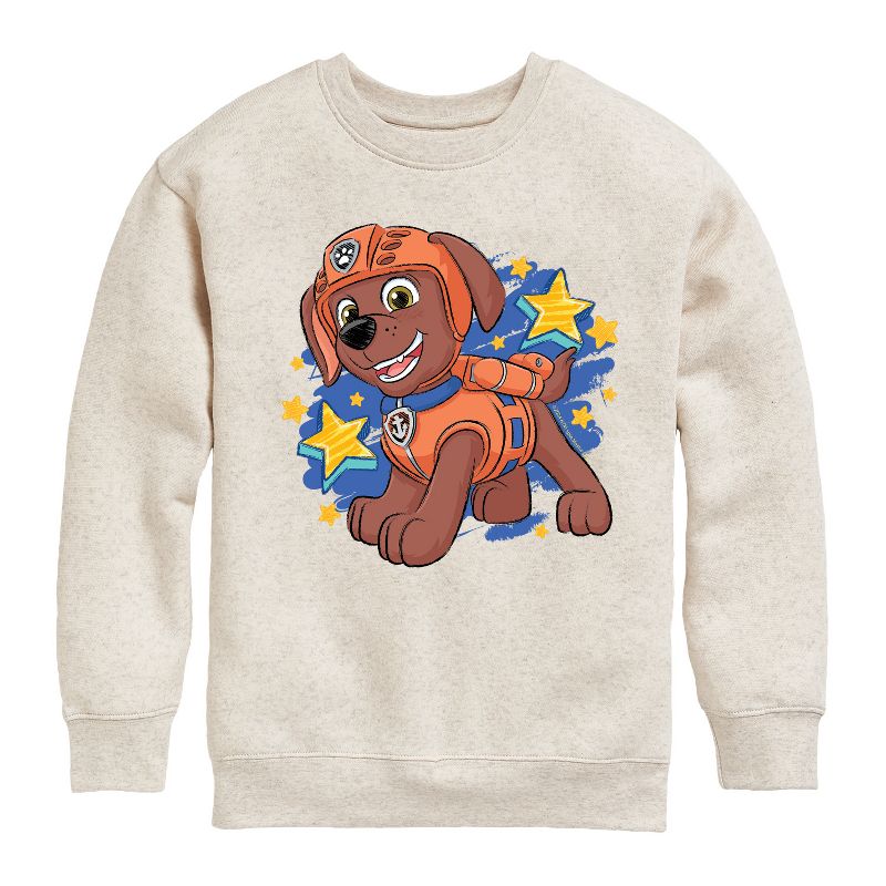 Boys' - Paw Patrol - Zuma Sketch Graphic Long Sleeve Fleece Sweatshirt