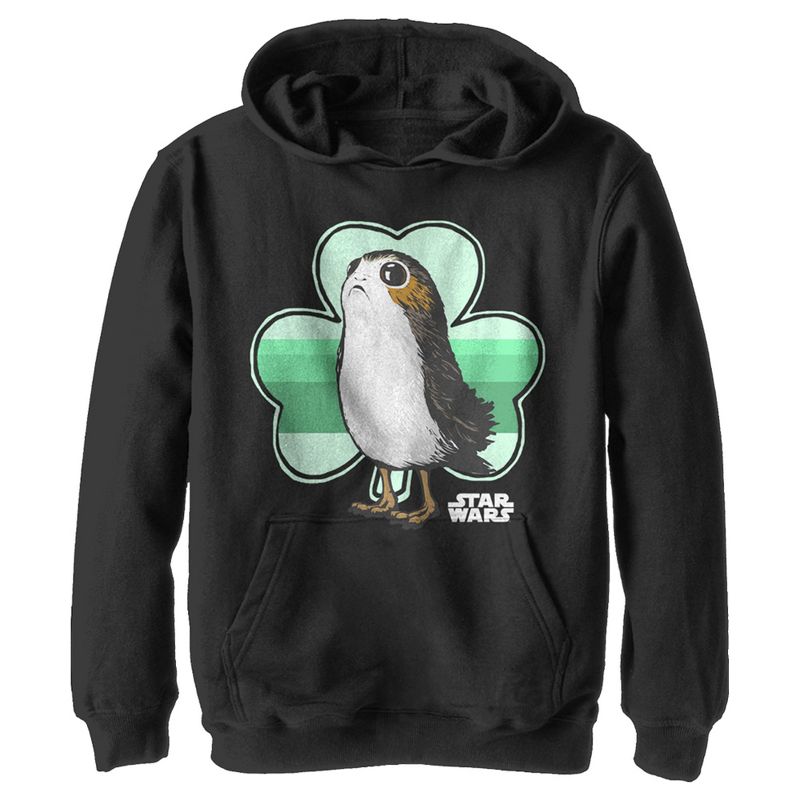 Boy's Star Wars St. Patrick's Day Porg and a Shamrock Pull Over Hoodie