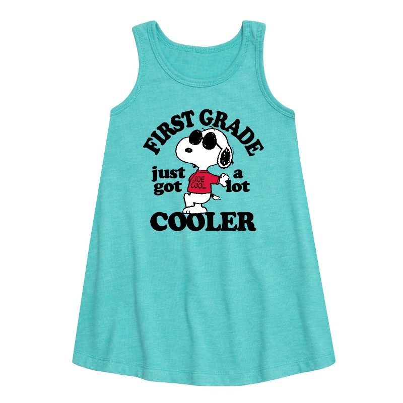 Girls' - Peanuts - First Grade Just Got Cooler Graphic Sleeveless Aline Dress