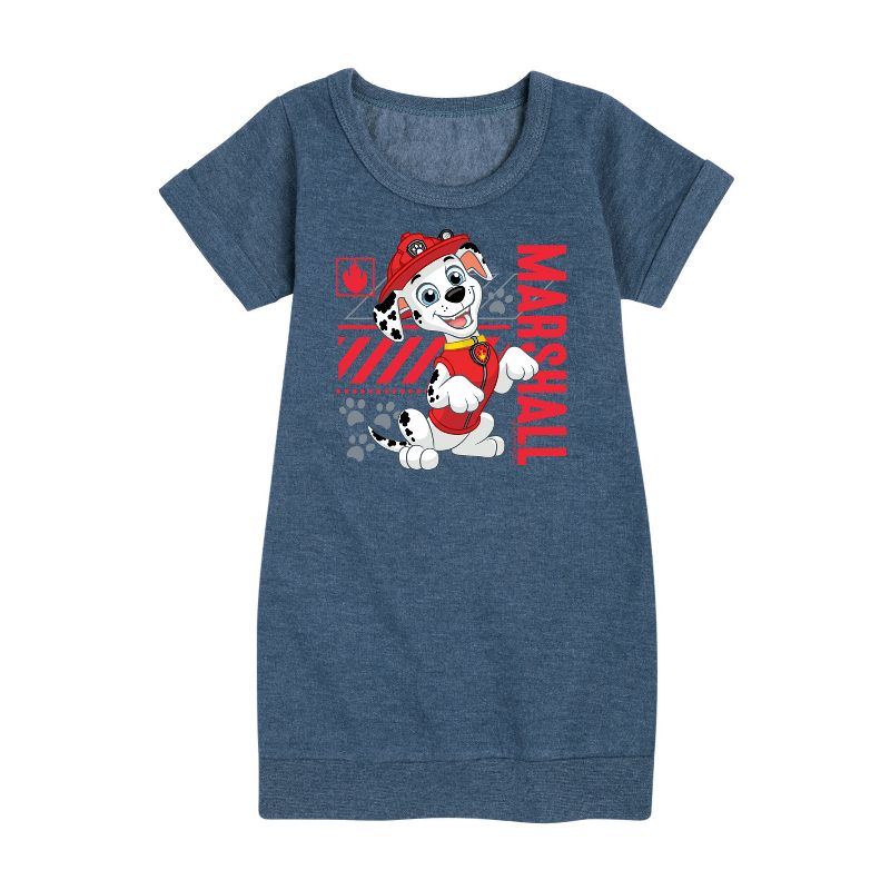 Girls' - Paw Patrol - Marshall Vertical Graphic Short Sleeve Fleece Dress