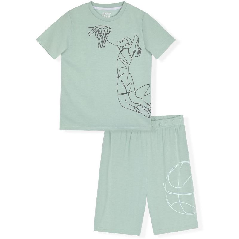 Sleep On It Boys 2-Piece Short-Sleeve Jersey Pajama Shorts Set