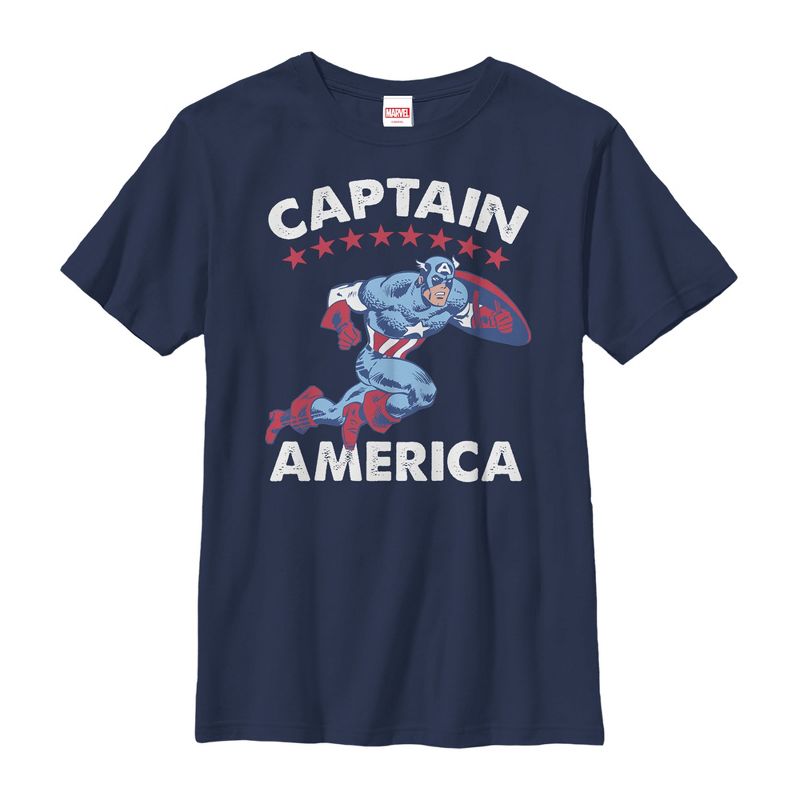 Boy's Marvel Fourth of July Retro Captain America T-Shirt