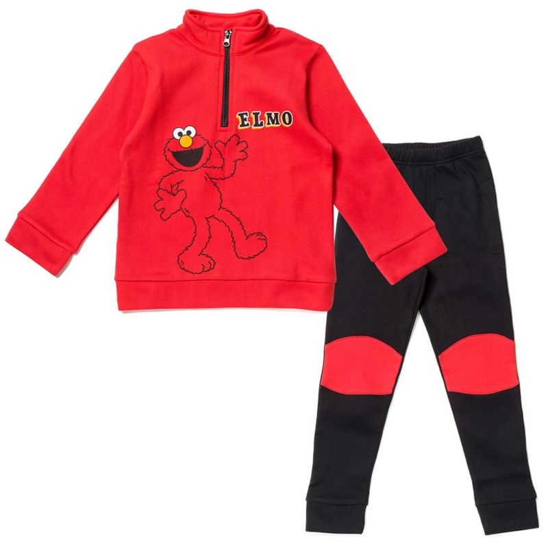 Sesame Street Fleece Half Zip Sweatshirt and Pants Outfit Set