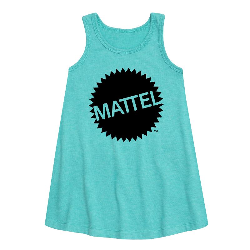 فستان بناتي بدون أكمام بشعار ماتيل الأصلي ورسومات جرافيكية