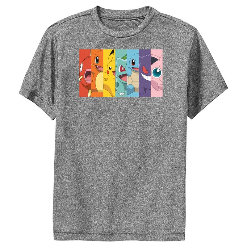 Boy's Pokemon Character Box-up Rainbow Performance Tee