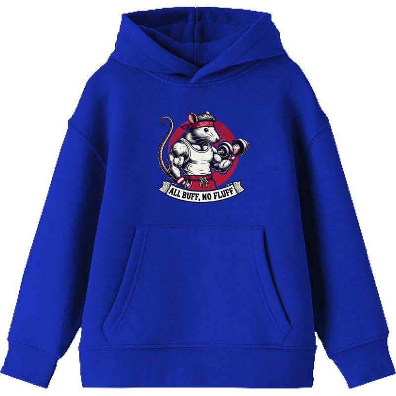 هودي بأكمام طويلة من All Buff no Fluff Gym Rat للشباب