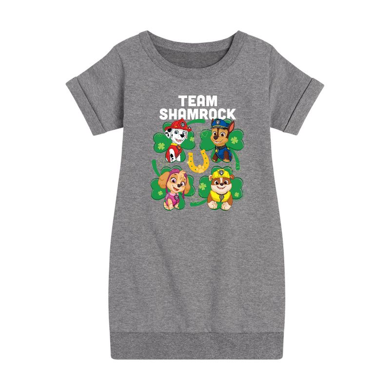 Girls' - Paw Patrol - Team Shamrock Graphic Short Sleeve Fleece Dress