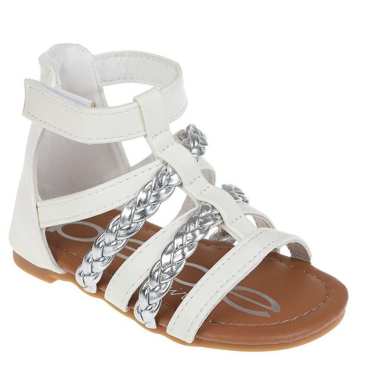 bebe Toddler Girls' Sandals - Open Toe Flat Sandals Comfy Summer Flats for Toddler and Little Kids