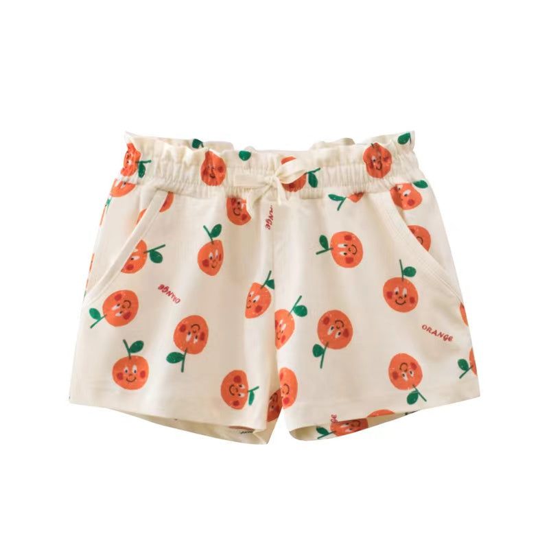 MyKids-Usa Baby Girl Print Pattern Bow Decoration Short Pants In Summer Outfit Wearing