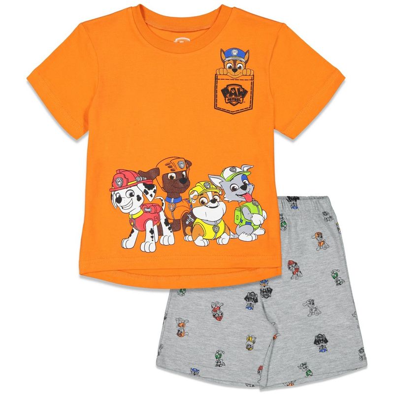Nickelodeon Paw Patrol Pullover T-Shirt and French Terry Shorts Outfit Set Toddler