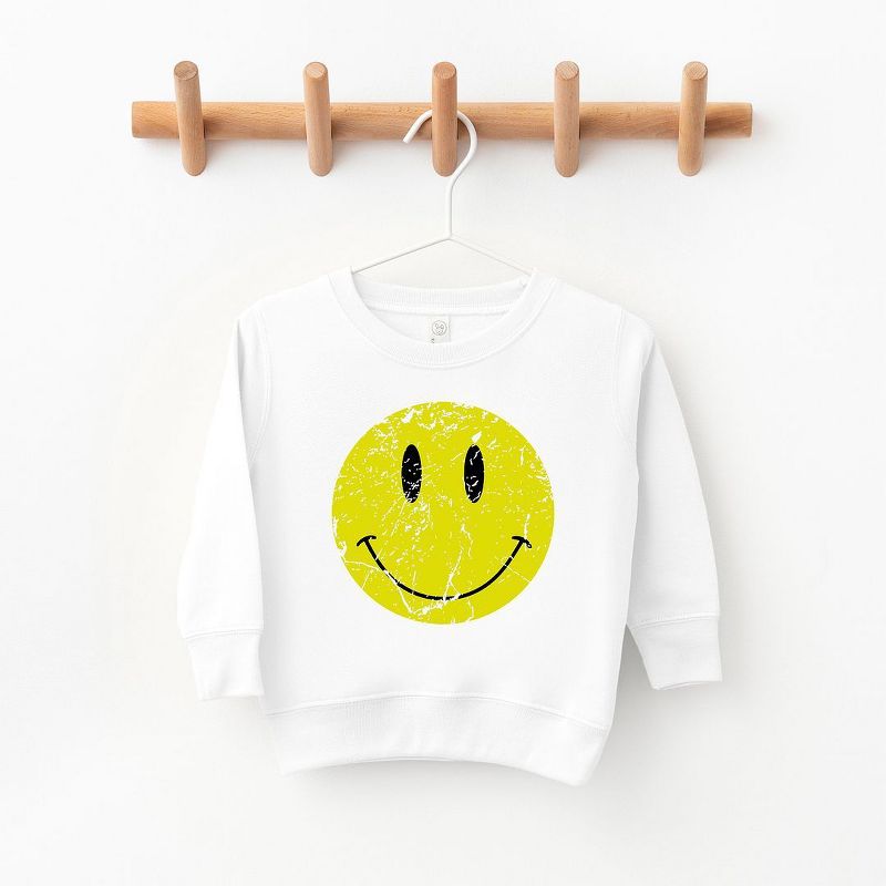 The Juniper Shop Distressed Smiley Face Toddler Graphic Sweatshirt