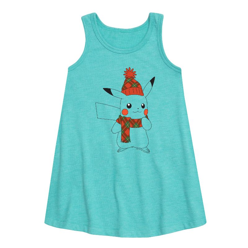 Girls' - Pokémon - Bundled Up Graphic Sleeveless Aline Dress