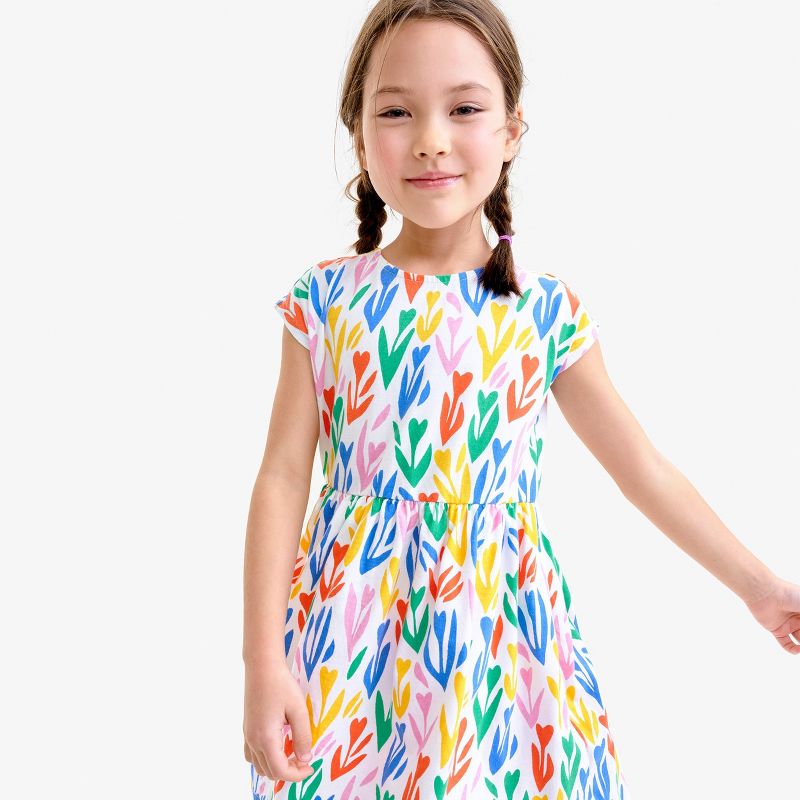 Primary Kids Backyard Dress in Rainbow Tulip Fields
