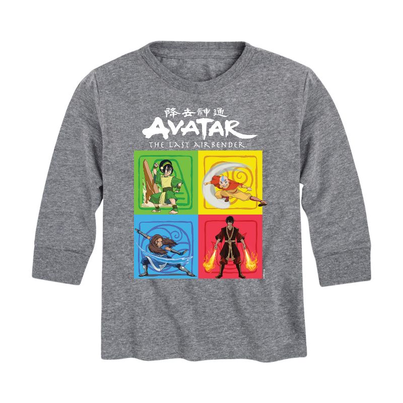 Boys' - Avatar: The Last Airbender - Four Elements Square Long Sleeve Graphic T-Shirt