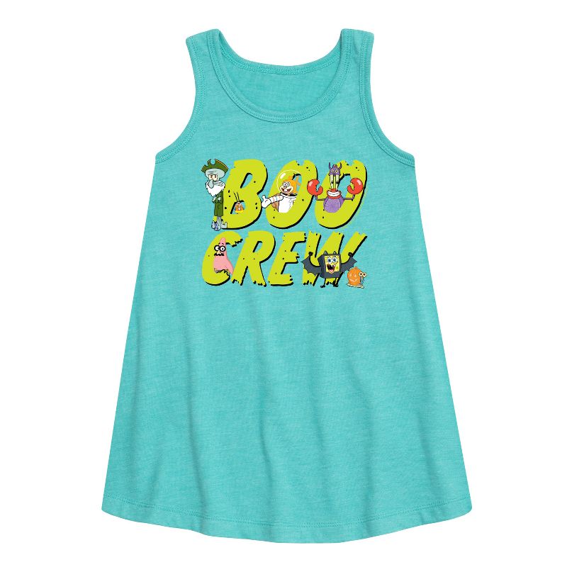 فستان بو كرو الجرافيكي بدون أكمام بتصميم خطي للفتيات من سبونج بوب سكوير بانتس