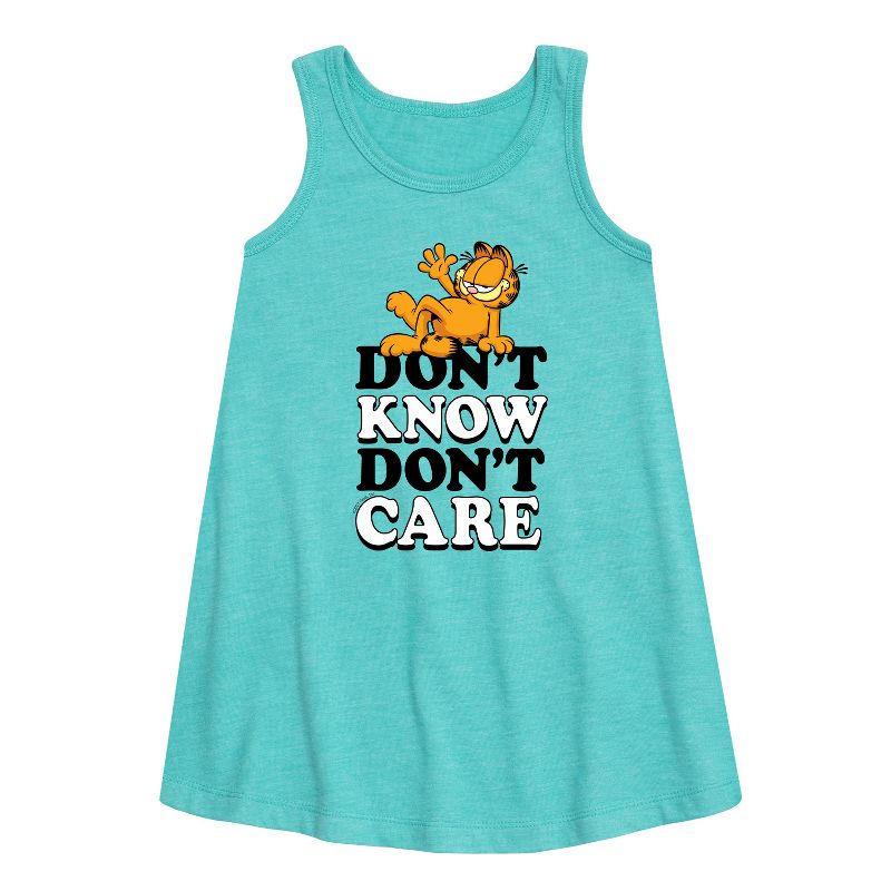 Girls' - Garfield - Don't Know Don't Care Graphic Sleeveless Aline Dress