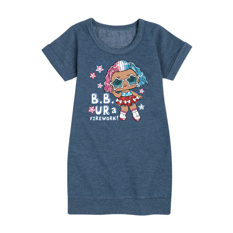 Girls' - LOL Surprise! - 4th of July Graphic Short Sleeve Fleece Dress