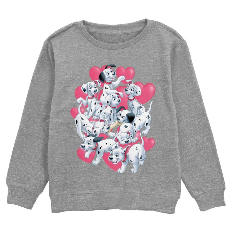 Boy's One Hundred and One Dalmatians Puppy Dalmatian Love Sweatshirt