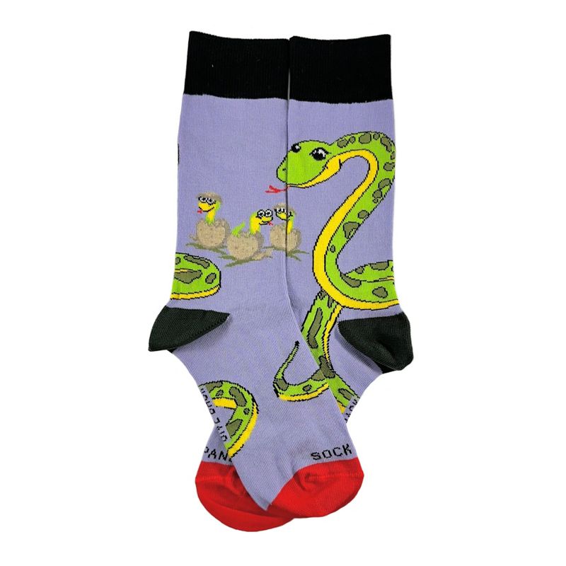 Happy Tree Snake with Babies Socks from the Sock Panda (Men's, Women's Sizes or Tween Sizes)