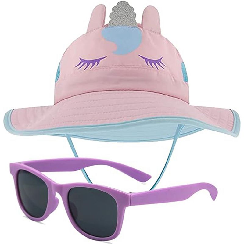 Kids Sun Hat for Girls & Boys with UV Protection - Toddler Beach Hat for Fishing Safari Play Hat with Sunglasses (2-7 Years)
