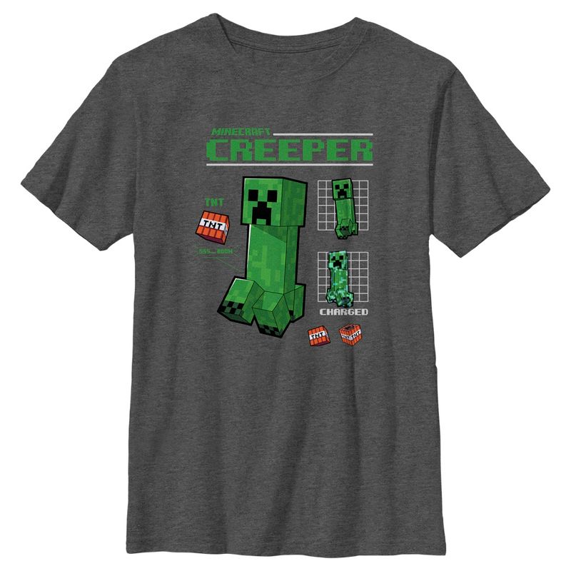 تي شيرت Minecraft Creeper Graph Charged للأولاد