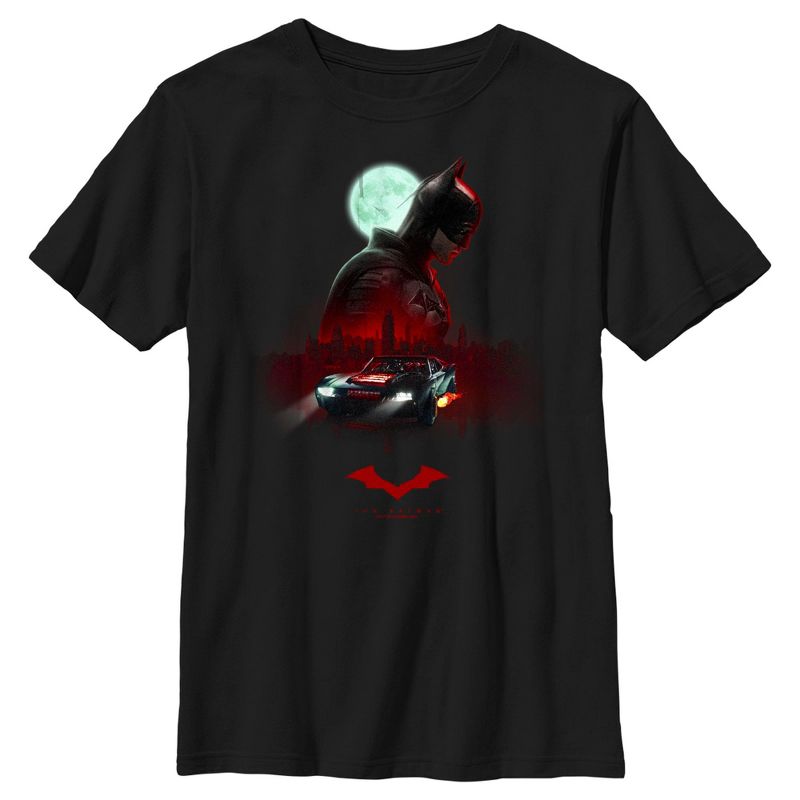 Boy's The Batman Moonlit Batmobile T-Shirt