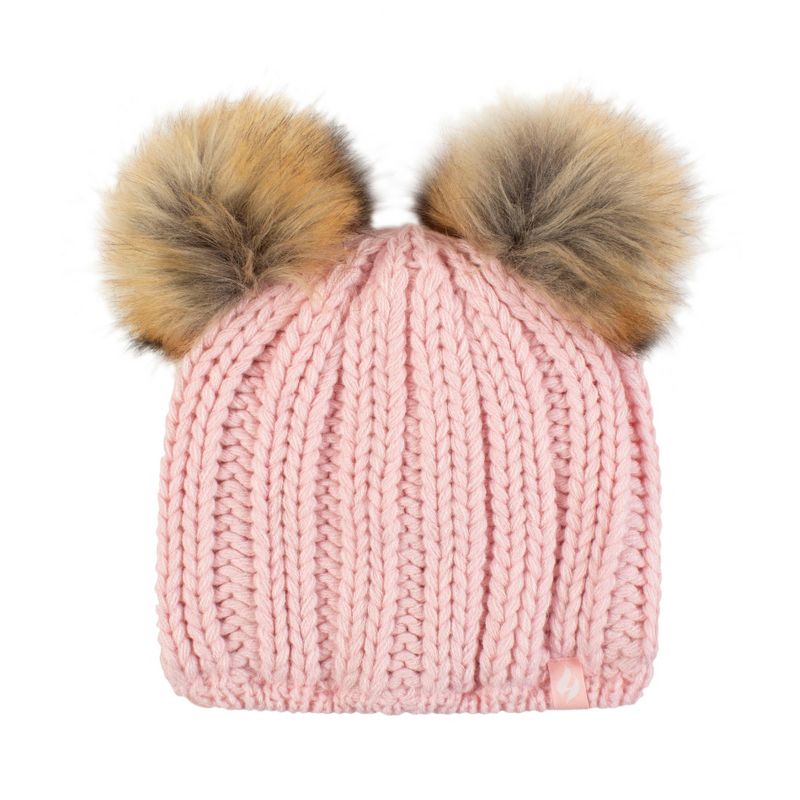 Girls Crystal Mountain Hat with Two Pom Poms