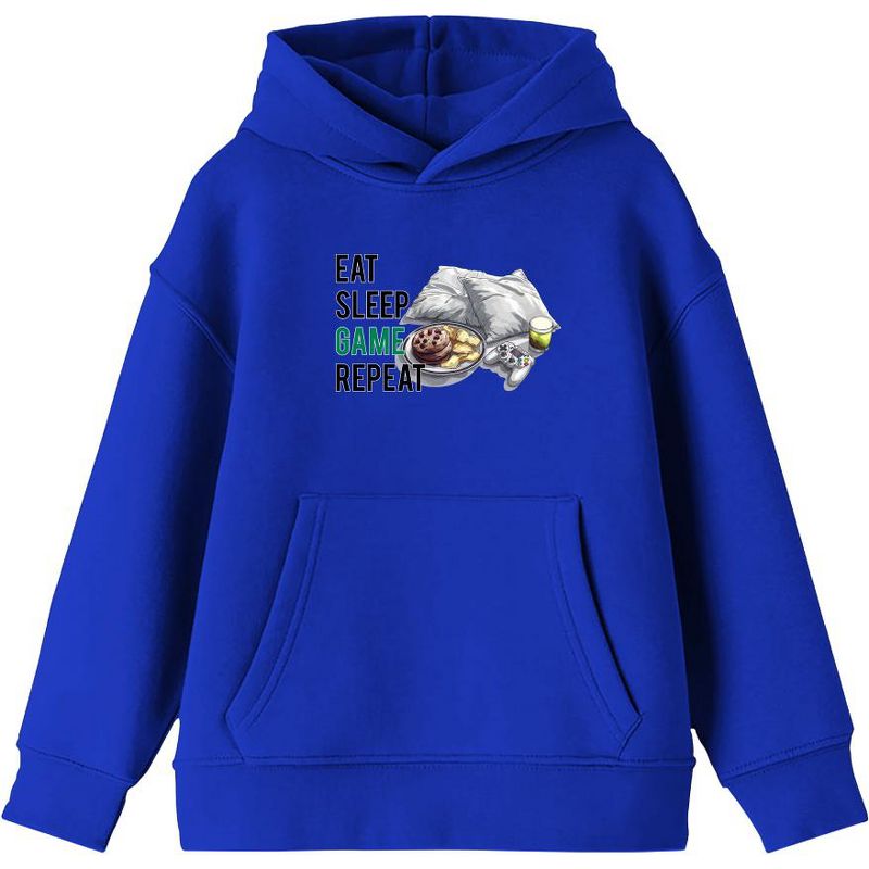 "Eat, Sleep, Game, Repeat" Youth Long Sleeve Hoodie