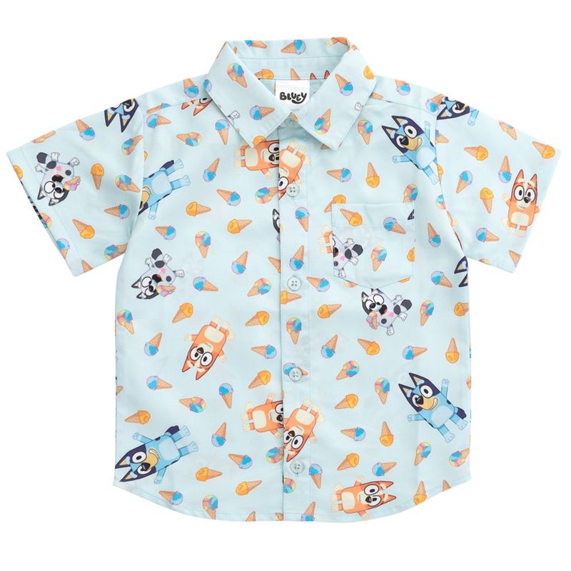 Bluey Hawaiian Button Down Dress Shirt Toddler