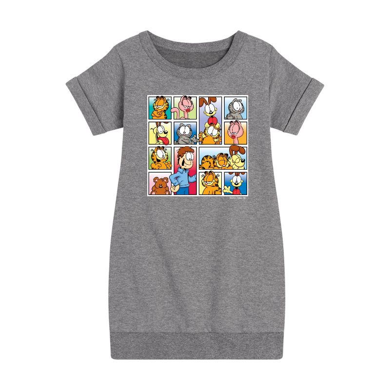 Girls' - Garfield - Friends Graphic Short Sleeve Fleece Dress