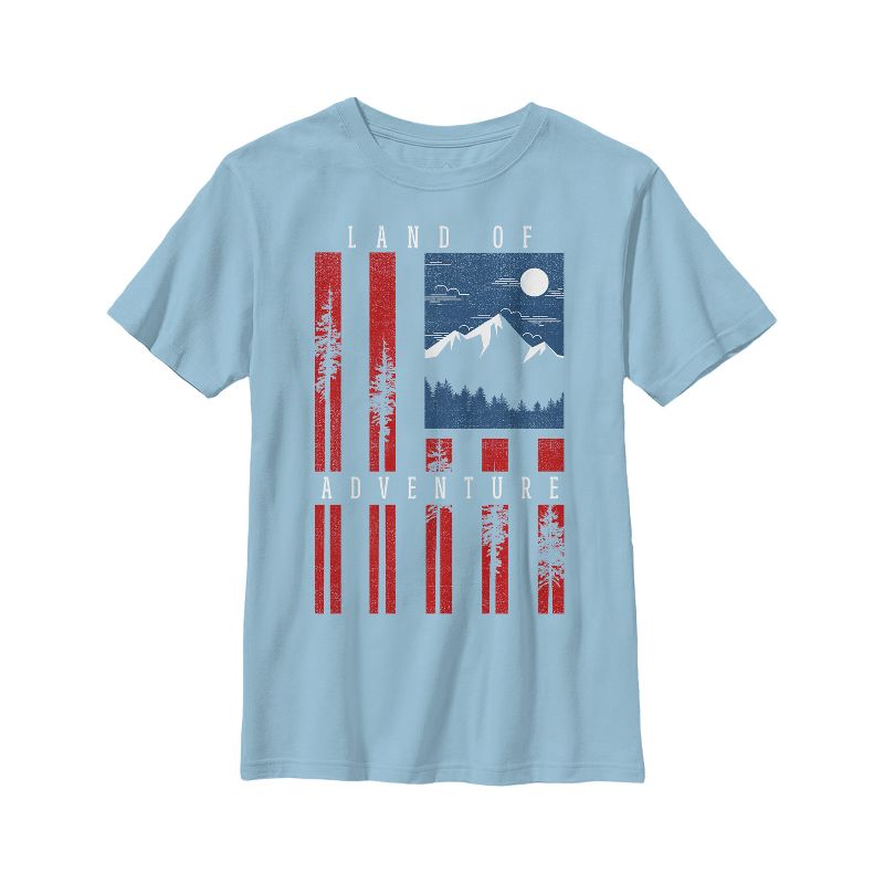 Boy's Lost Gods Fourth of July  Land of Adventure T-Shirt
