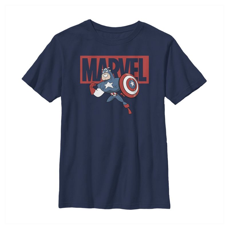 Boy's Marvel Cartoon Captain America Flight T-Shirt