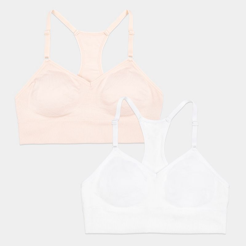 Fruit of the Loom Girls Seamless Racerback Sports Bra 2 Pack